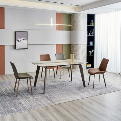 Designer kitchen table, modern dining room furniture, dining table, 4x chairs, 5-piece set