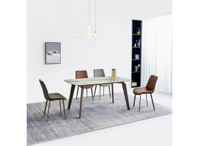 Designer kitchen table, modern dining room furniture, dining table, 4x chairs, 5-piece set