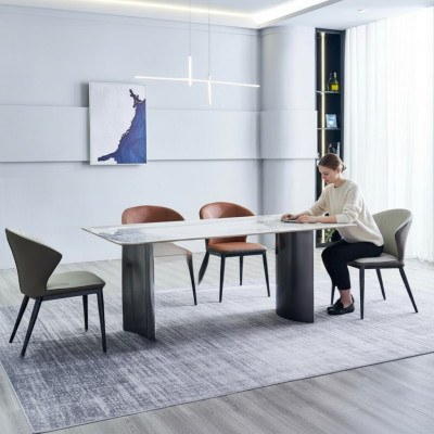 Dining room furniture modern dining table 6x upholstered chairs designer dining set