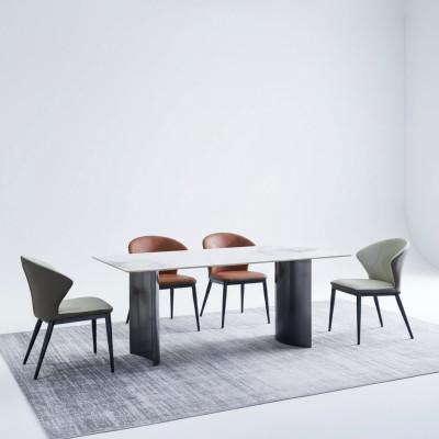 Dining room furniture modern dining table 6x upholstered chairs designer dining set