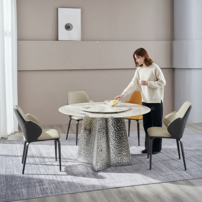 Modern dining group 6x chairs seating group luxury dining table 7-piece set