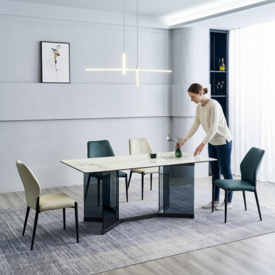 White Dining Table Design Dining Group 4x Modern Chairs Luxury Dining Room