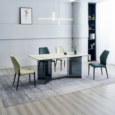 White Dining Table Design Dining Group 4x Modern Chairs Luxury Dining Room
