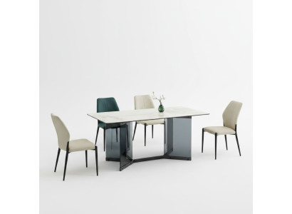 White Dining Table Design Dining Group 4x Modern Chairs Luxury Dining Room