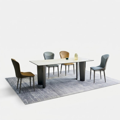 Dining room set Stylish dining table Kitchen chairs 4x faux leather chairs