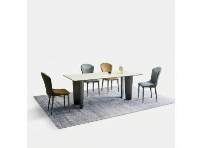 Dining room set Stylish dining table Kitchen chairs 4x faux leather chairs