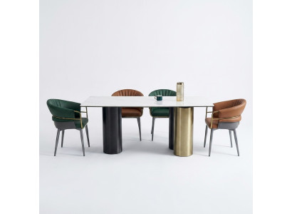 Dining room set designer suite dining table with 4 faux leather chairs 5-piece set