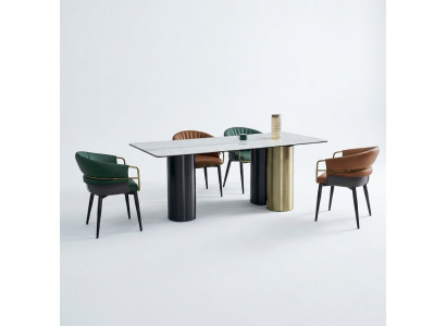 Stylish dining set designer dining table luxury seating group 6x chairs 7 pieces