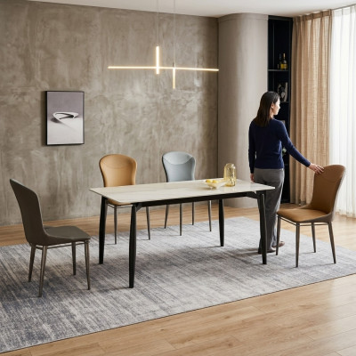 Dining group modern dining table designer 6x textile chairs single-seat tables