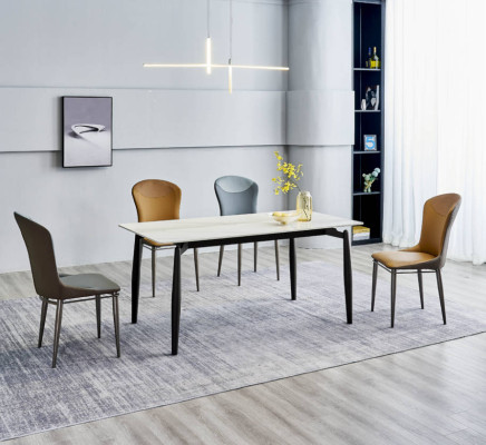Dining group modern dining table designer 6x textile chairs single-seat tables