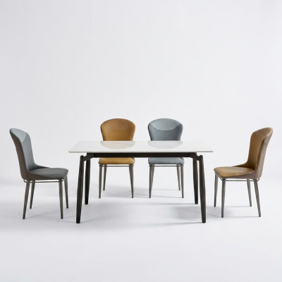 Dining group modern dining table designer 6x textile chairs single-seat tables