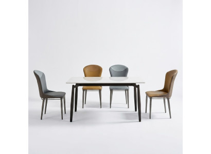 Dining group modern dining table designer 6x textile chairs single-seat tables