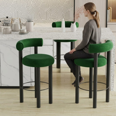 Green Modern Bar Stool Designer Lounge Chair Stylish Armchair