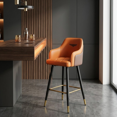 Designer orange bar stool lounge seat 1-seater modern single-seater new
