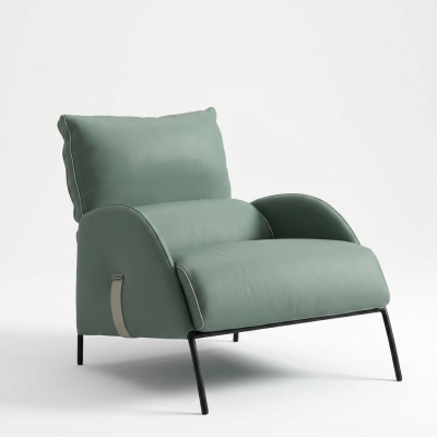 Designer green armchair modern single-seater armchair 1-seater lounge chair