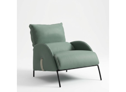 Designer green armchair modern single-seater armchair 1-seater lounge chair