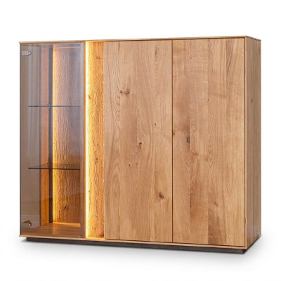 Light brown display cabinet designer dining room sideboard wood cabinets LED cabinet