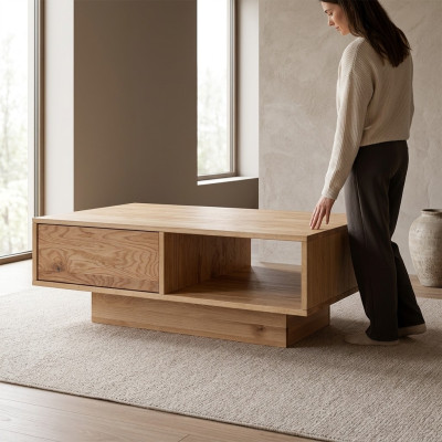 Modern bright living room couch table brown wooden table stylish tables