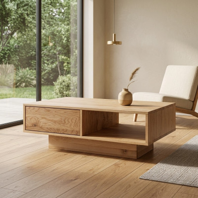 Modern bright living room couch table brown wooden table stylish tables