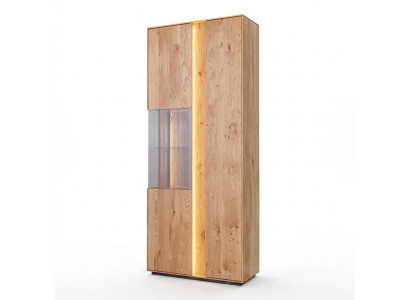 Living room brown wooden display cabinet LED display cabinet wood cabinet glass cabinet new