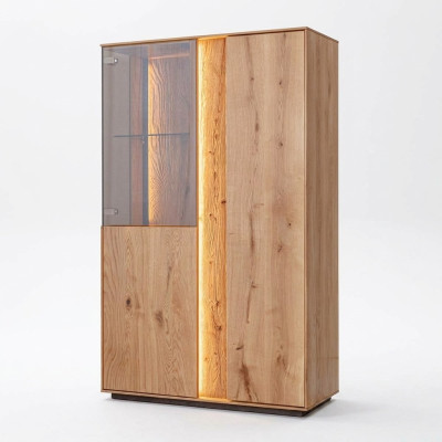 Brown LED showcase luxurious sideboard wood furniture designer glass cabinets
