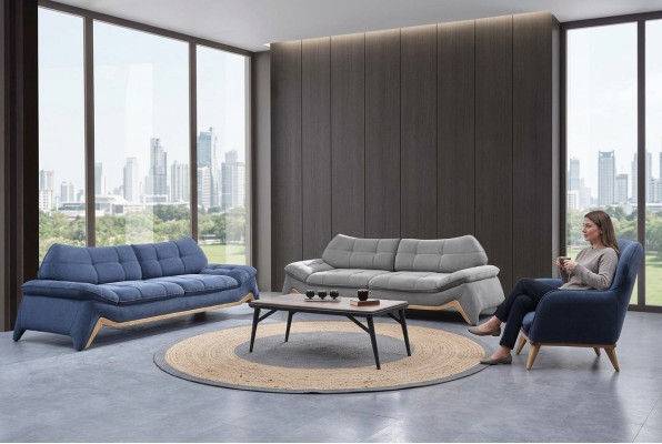 Modern living room couch set 3+3 seater upholstered armchair sofa set