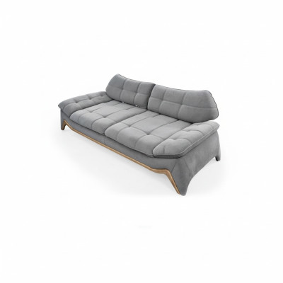 Gray upholstered designer sofa, 3-seater, living room three-seater, elegant couch