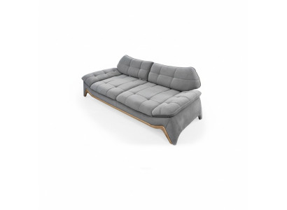 Gray upholstered designer sofa, 3-seater, living room three-seater, elegant couch