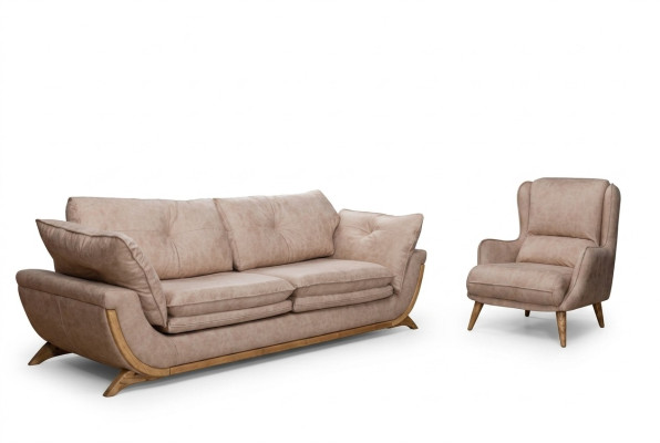 Beige seating ensemble luxury sofas designer sofa set 3+1 seater furniture