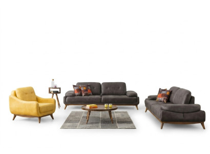 Stylish Living Room Designer Suite Three-Seater Modern Armchair 2-Piece Set