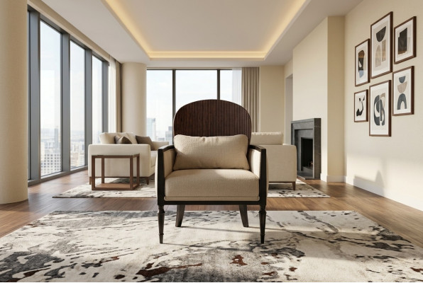 Living Room White Armchair Designer Single-Seater Luxury Relax 1-Seater New