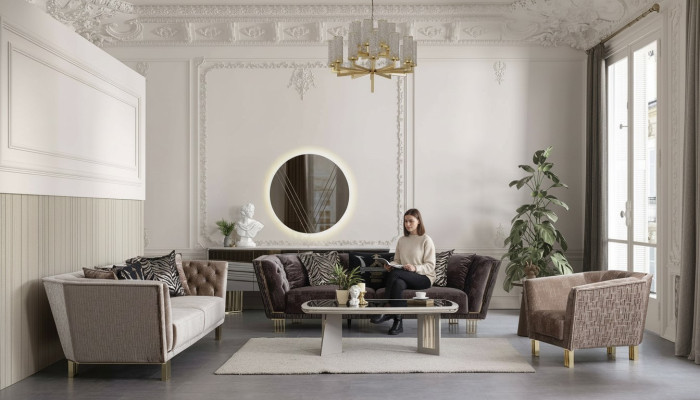 Modern set luxury sofa suite 3+3+1 seater stylish upholstered seating furniture