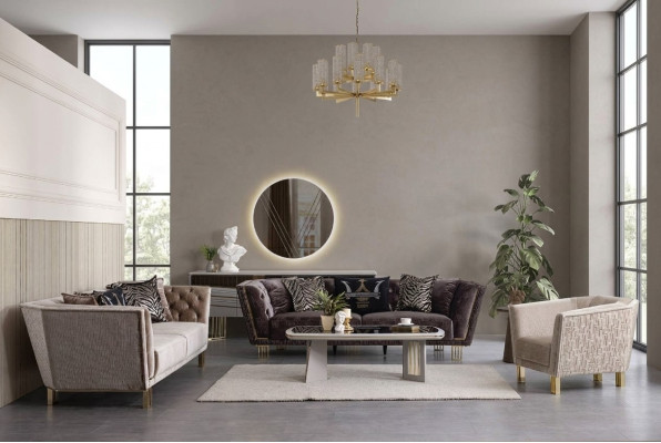 Modern set luxury sofa suite 3+3+1 seater stylish upholstered seating furniture
