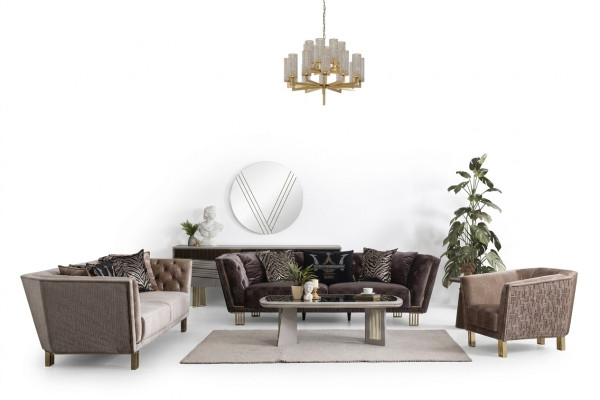 Modern set luxury sofa suite 3+3+1 seater stylish upholstered seating furniture