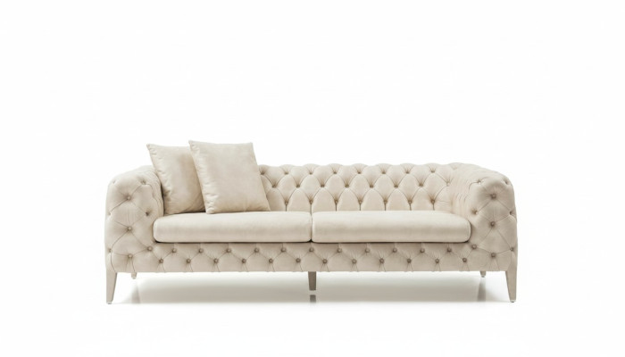 Living Room White Four-Seater Designer Luxury Sofa 4-Seater Upholstered Couch