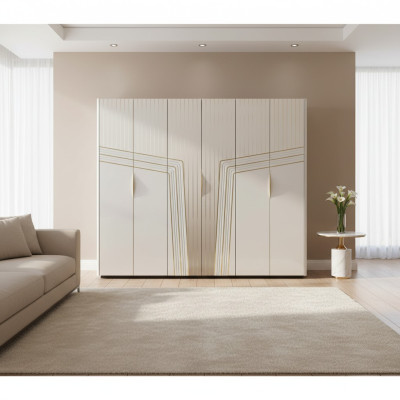 Modern white wardrobe wooden cabinet bedroom luxury furniture new