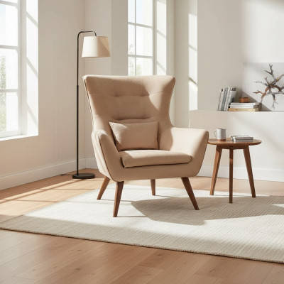 Living room armchair beige design couch luxury new relax lounge upholstery