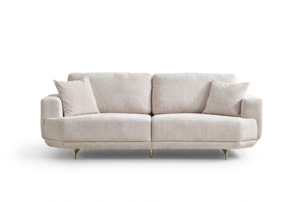 White textile 3-seater living room upholstered sofa 3-seater living room couch furniture