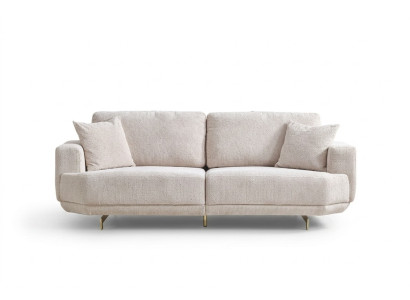 White textile 3-seater living room upholstered sofa 3-seater living room couch furniture