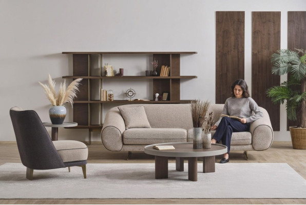 Living room furniture designer 3+1 seater luxury armchair coffee table side table