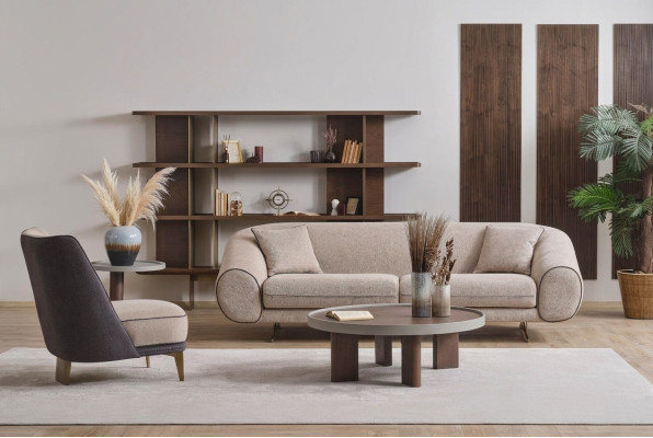 Living room furniture designer 3+1 seater luxury armchair coffee table side table