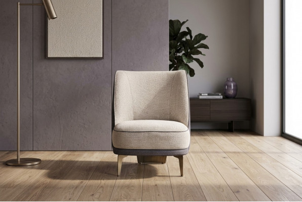 Beige armchair living room furniture noble upholstered armchair designer 1-seater