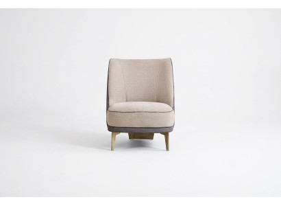 Beige armchair living room furniture noble upholstered armchair designer 1-seater