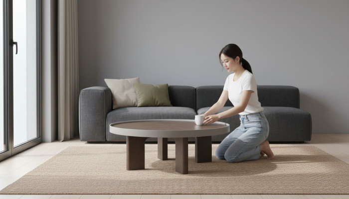 Modern Round Coffee Table Designer Brown Coffee Tables Living Room Table