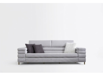 Gray three-seater luxury 3-seater sofa living room furniture wooden frame couch