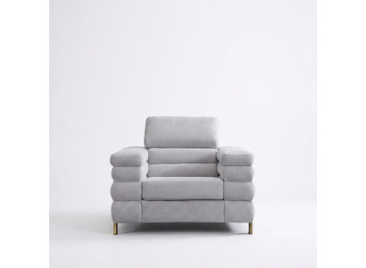 Gray modern armchair upholstery single-seater living room furniture 1-seater