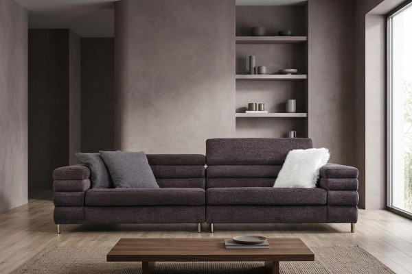 Living room upholstered sofas designer 4-seater couch brown four-seater new