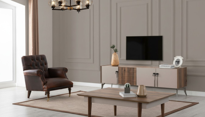 Living room designer set luxury coffee table modern TV cabinet 3-piece new