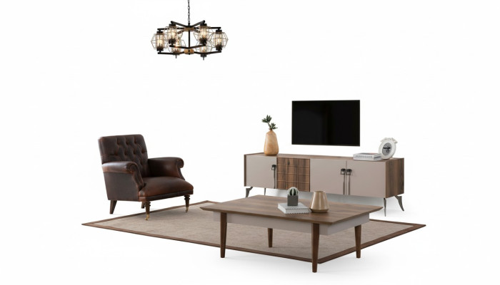 Living room designer set luxury coffee table modern TV cabinet 3-piece new