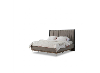 Gray bedroom bed designer wooden frame noble textile beds beds